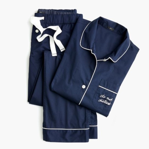 J. Crew Other - J. Crew LS Pajama Set in Do Not Disturb Navy L NWT